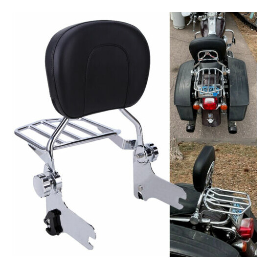 WeiSen Chrome Triple Plating Backrest Passenger Sissy Bar w/Pad ＆ Stealth Luggage Rack Detachable Compatible with Harley Touring FLH FLHX FLHR FLTR 2009-2021 
